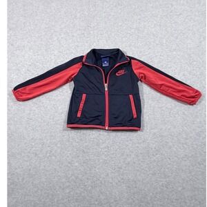 Nike Track Jacket Kids 24M Navy Red  Colorblock Full Zip Futura Logo
